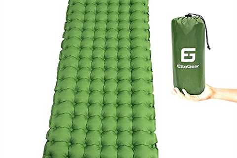 ElloGear Camping Self-Inflating Air Sleeping Pad Mat Foot Pump with Pillow, Great Compact Air..