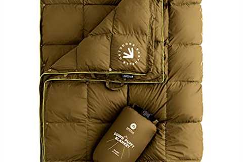 Easthills Outdoors 1 Person Down Puffy Camping Blanket 650 Fill Power Lightweight and Warm Water..