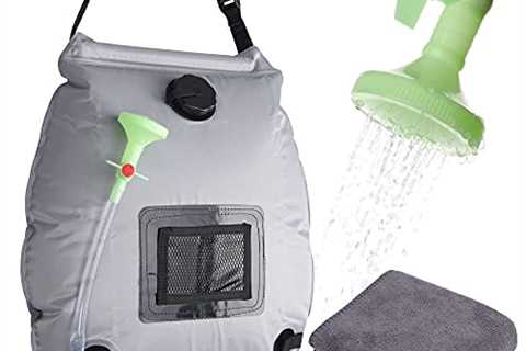 N&K Camping Solar Outdoor Shower Bag with Quick Dry Towel. 5 gallons Portable Water, Heating..