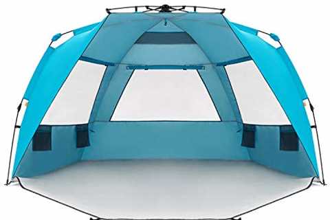 Easthills Outdoors Instant Shader Enhanced Deluxe XL Beach Tent Easy Set Up 4-6 Person Popup Sun..