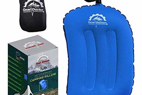 Gear Doctors Anti-Slip Ultralight Inflatable Camping Pillow -Ergonomic Design for Maximum Neck and..