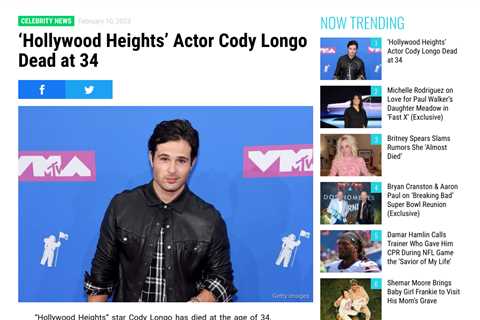 Actor & Musician Cody Longo Passes Away at 34