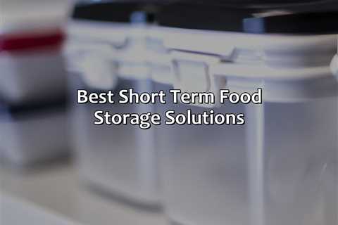 Best Short Term Food Storage Solutions