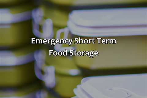 Emergency Short Term Food Storage