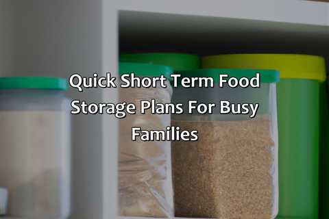 Quick Short Term Food Storage Plans For Busy Families