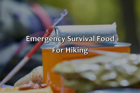 Emergency Survival Food For Hiking