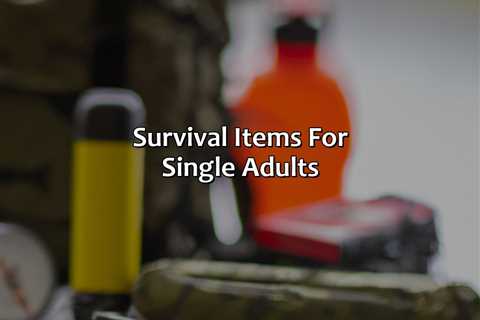 Survival Items For Single Adults