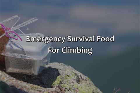 Emergency Survival Food For Climbing