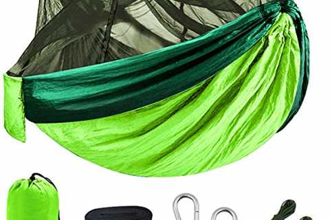 Grassman Bug Net Camping Hammock, Single Camping Hammock with Tree Ropes, Portable Parachute Nylon..