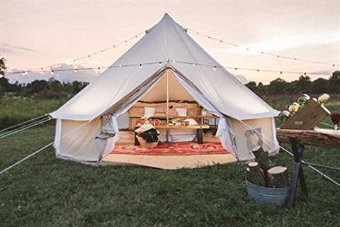 Dream House Outdoor Waterproof Cotton Canvas Family Camping Bell Tent (Beige Cotton Canvas Tent,..