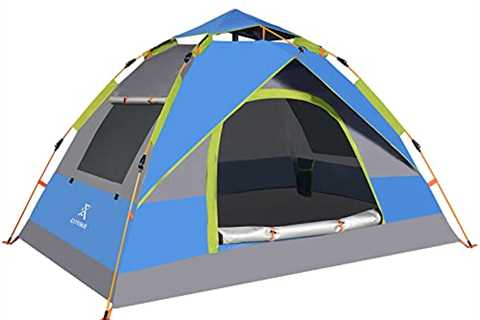 Extremus Camping Tent, Family Tents for Camping, Quick Set-Up, 4 Person Outdoor Tent, Gray/Royal..