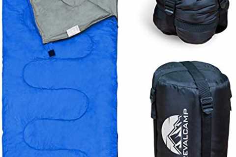 REVALCAMP Lightweight Blue Sleeping Bag Indoor & Outdoor use. Great for Kids, Youth &..