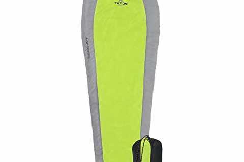 TETON Sports TrailHead Sleeping Bag for Adults; Lightweight Camping, Hiking, Green/Gray, Regular -..