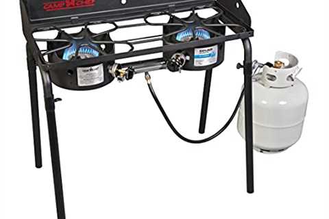 Camp Chef Explorer, Two Burner Stove, Two 30,000 BTU's cast-aluminum burners, Cooking..