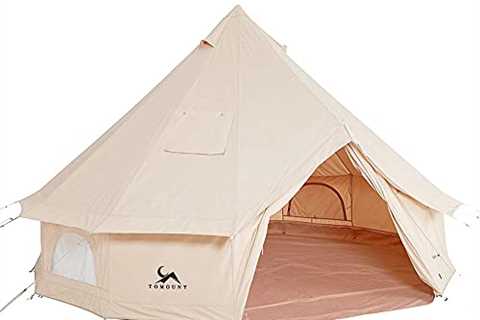 MC TOMOUNT Canvas Tent Bell Tent Yurt with Stove Jack Zipped Removable Floor for Glamping Truck Car ..