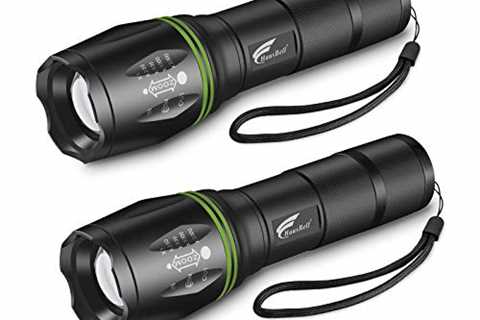 HAUSBELL LED Flashlight 2Pack High Lumens,Bright, Zoomable, Waterproof, Powerful, Emergency..