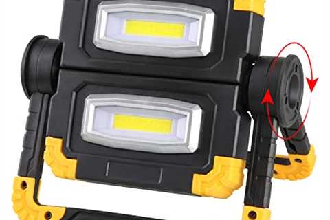 LED Work Light Rechargeable Portable 360°Rotation Folding Hyper Tough Working Lamp with 2 COB 700..