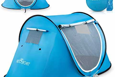 Abco 2-Person Pop Up Tent - Portable Cabana with 2 Doors, Water-Resistant and UV Protection,..