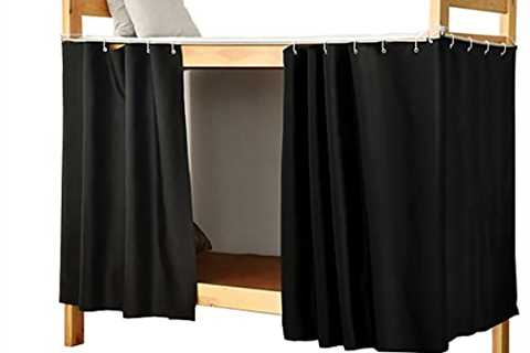 Teanea Full Size Bottom Bunk Bed Blackout Curtains for Full for Men Women Teen Boys, Black, 2..