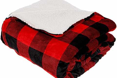 Mindful Design Buffalo Plaid Convertible Sleeping Bag Blanket with Sherpa Lining for Camping,..