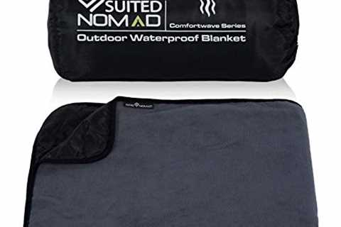 SUITEDNOMAD Large Waterproof Outdoor Stadium Blanket, Windproof and Warm Double Sided Fleece Throw, ..