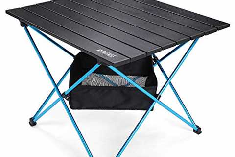 G4Free Camping Table Folding Portable Camp Table Ultralight Collapsible Aluminum Tables with Mesh..