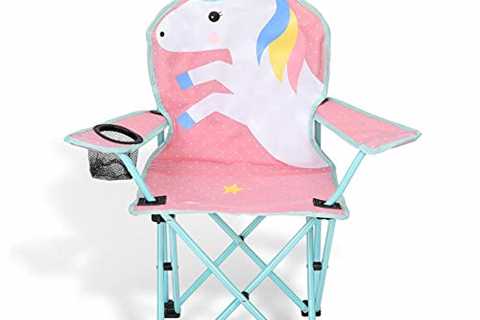 KABOER Unicorn Folding Chair with Cup Holder and Carrying Bag for Kids Children's Camping..